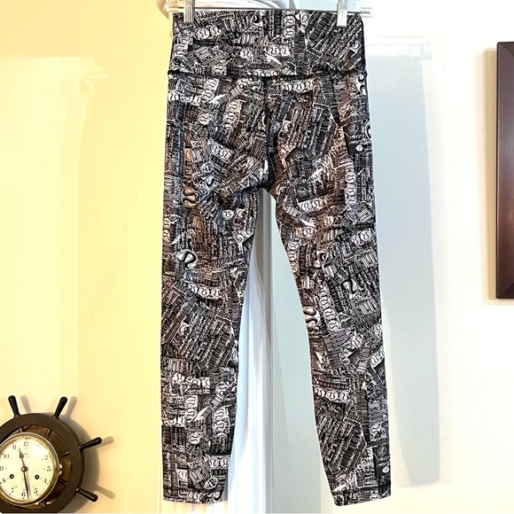 Lululemon Wunder Train High-Rise Tight 25" Tear It Up Alpine White Black Size 8 - Picture 8 of 13
